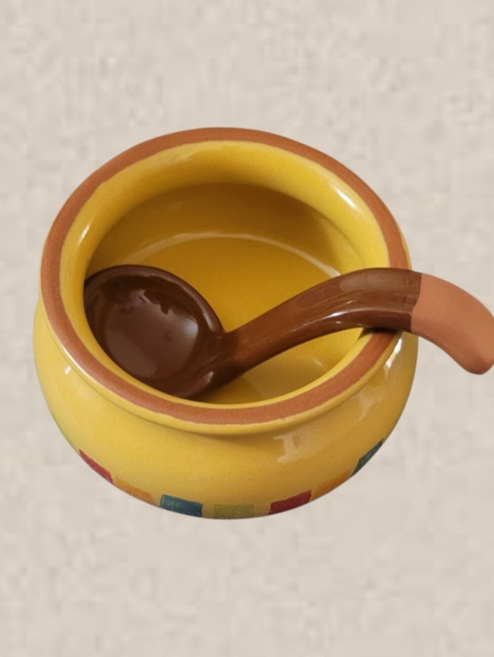 VINTAGE HARRY & DAVID "EASY ENTERTAINING" CERAMIC SALSAWARE BOWL W/LADLE 2007
